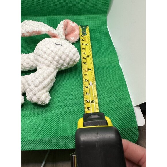 Gerber Modern Moments Waffle Weave Quilted White Bunny Rabbit Baby Rattle- Rare - Picture 8 of 9